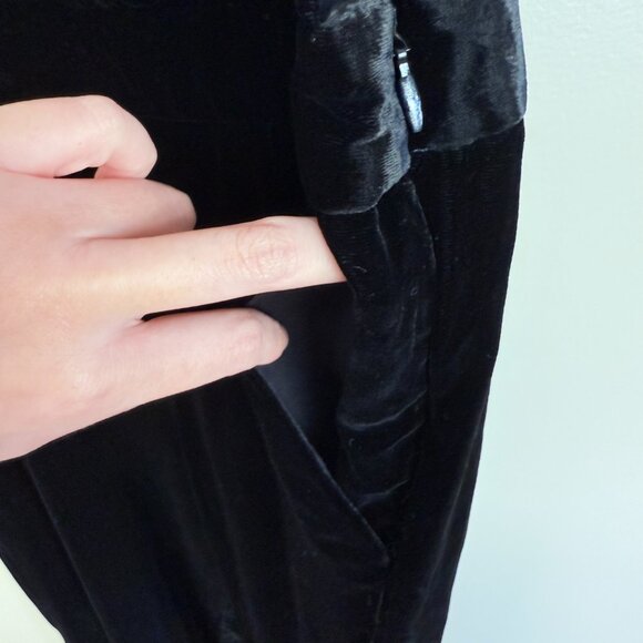 Anthropologie Harlyn Silk-Velvet Tuxedo Jumpsuit – Black Sz SP - Picture 10 of 13